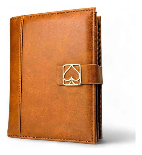 Funda Y Soporte De Cuero Para Cartas De Doble Baraj