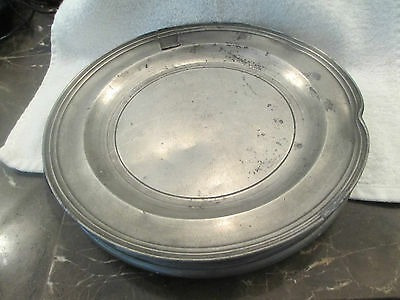 C1810 Watts & Harlow London Pewter Warming Dish Plate Prim