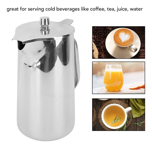 Jarra De Acero Inoxidable Con Tapa, Jarra Agua De 1.8 Litros