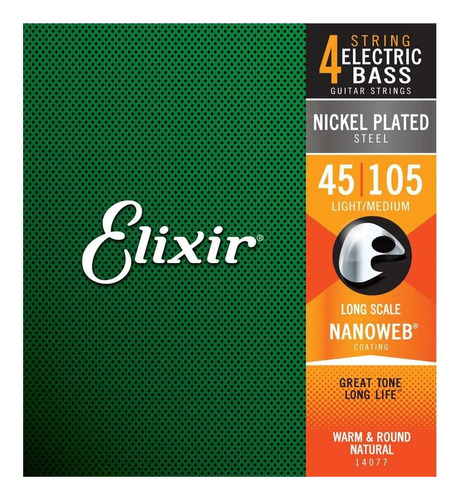Elixir® Cuerdas Para Bajo De 4 45-105 Originales Nuevas Envi