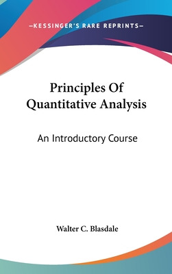 Libro Principles Of Quantitative Analysis: An Introductor...