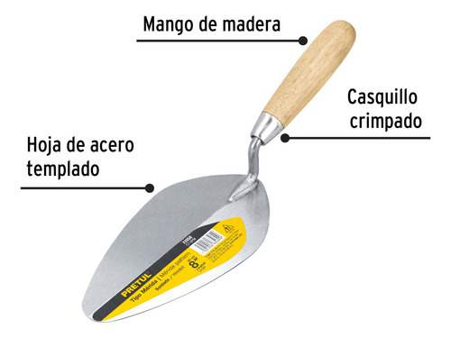 Cuchara Albañil Merida 8´ Ligera Cemento Mezcla Yeso 21058