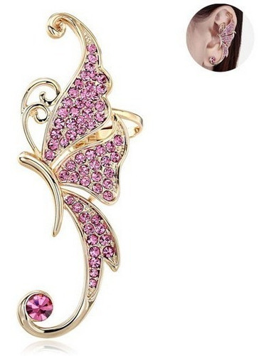 Zarcillo Solitario Ear Cuff Mariposa Mujer Angel Midi Ring