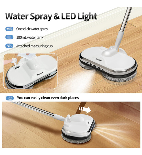 Esfregão Elétrico Sem Fio Alfabot Ws-24 Elec Para Limpeza De