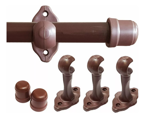 Conjunto Varão Completo Cortina 19mm 2m Pronto Para Instalar