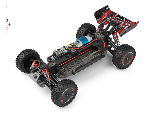 Buggy Rc 4x4 Wltoys De Alta Velocidad Todo Terreno Esc1:12 Rojo Con Negro Carreras Rc