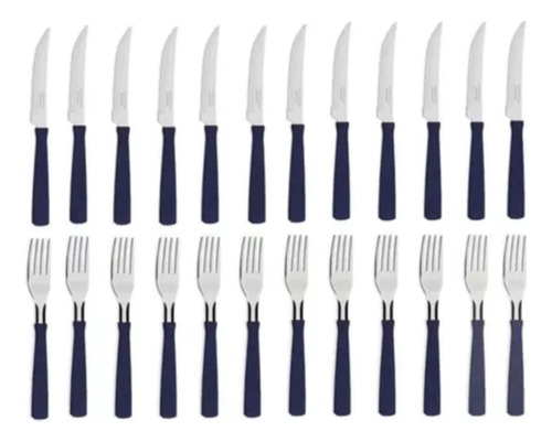 Set X 12 Tenedores + 12 Cuchillos Inox  Tramontina New Kolor
