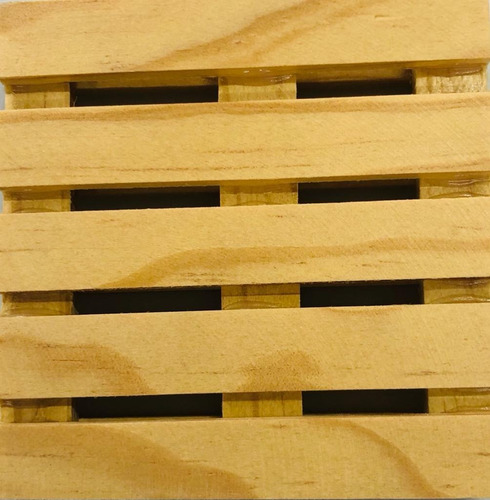 6 Mini Tarimas Posavasos Decoración Madera 10x10c Sin Barniz