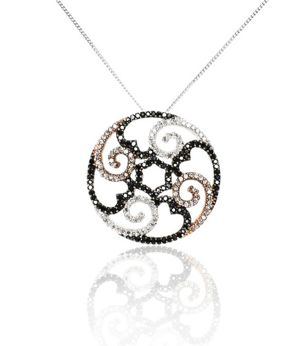 Collar Pendant 206 Diamantes Talla Brillante Free Watch 