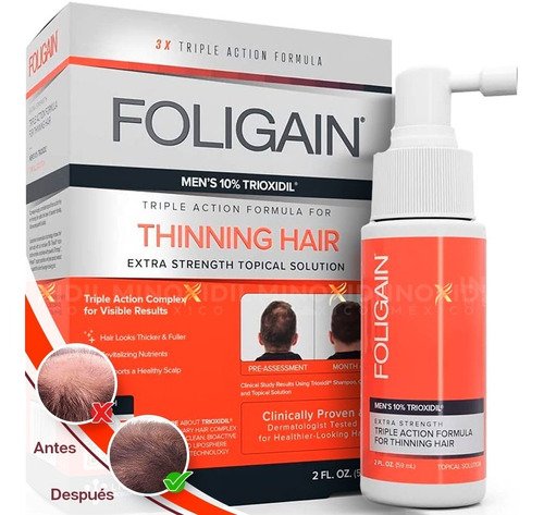 Men's Foligain Trioxidil 10% 1 Mes De Tratamiento