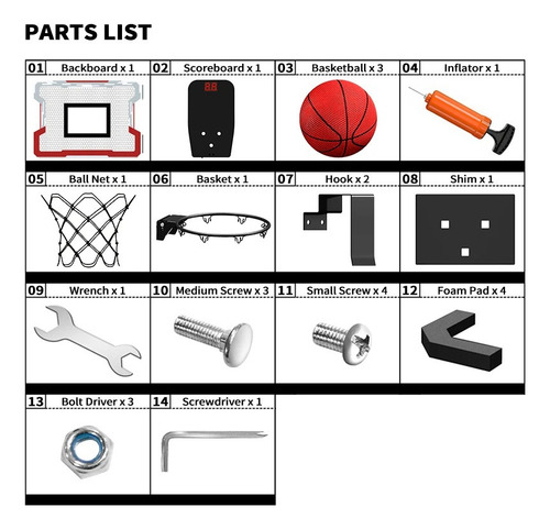 Suporte Aro Basquete Basquetebol Contador 3 Bolas Inflador
