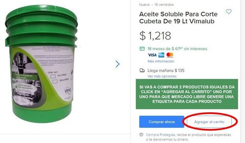Aceite Soluble Para Corte Cubeta De 19 Lt Vimalub
