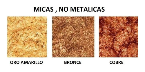 Imagen 4 de 4 de 4 Polvo Metalico Y Micas Purpurina Oro Plata Cobre Nacarados