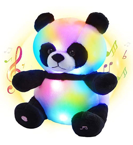 Peluche De Panda Con Luces Led Y Sonido - 28cm De Alto