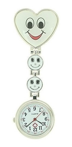 Caramelo Color Sonrisa Corazon Cara Enfermera Clip Reloj Med