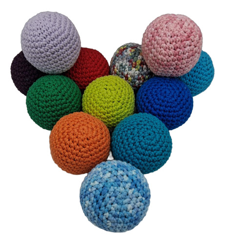 Esferas Estimulacion Pelotas Tejidas A Crochet Colores X 12