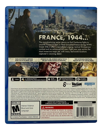 Sniper Elite 5 Para Playstation 5 Físico (Usado)