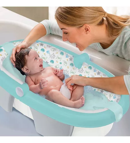 Mili - 💦La bañera plegable para bebés Summer Infant se pliega de forma  compacta para facilitar su almacenamiento o para llevar de viaje.💦 🌟Edad:  Desde el nacimiento. 🌟Características: 💧Con posición inclinada ideal