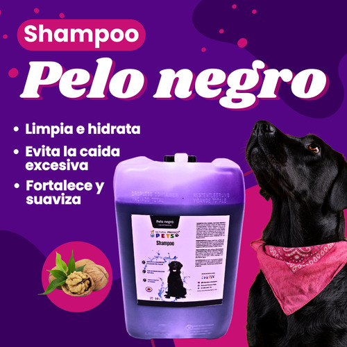 Shampoo Para Perro Pelo Negro 10 L Natural Protect Pets
