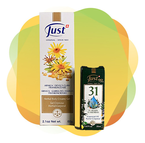 Just Oleo 31 20ml + Gel Cremoso De Arnica 60g + Regalo!