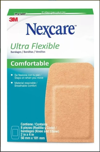 Banditas/venditas 3m Nexcare Ultra Flexible Rodilla X8