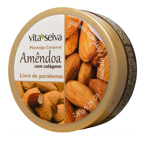 Imagem 1 de 1 de Manteiga Corporal Amêndoa Com Colágeno Vita Seiva 150g