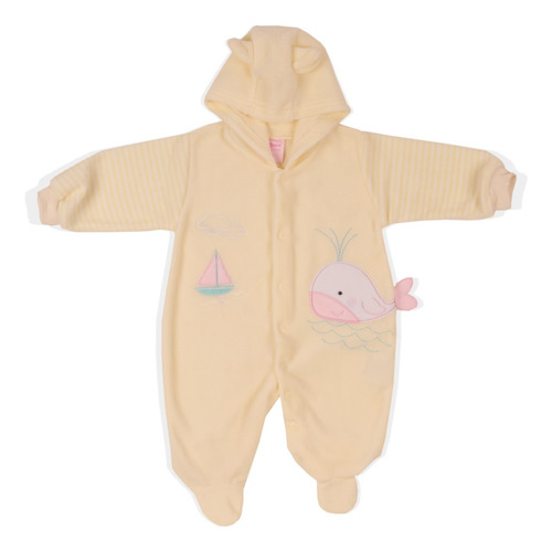 Mameluco De Niña Bebé Set Con Guantes Y Babero De Ballena