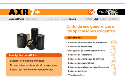 Cinta Ribbon Armor Resina Axr7+ 40x300 Negro