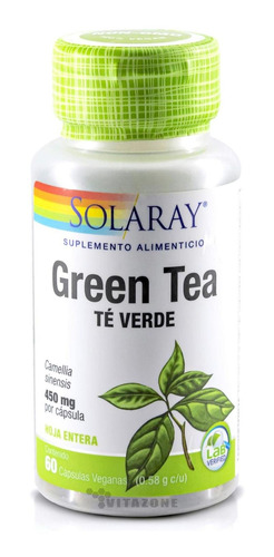 Té Verde 60 Cápsulas Veganas Green Tea Solaray