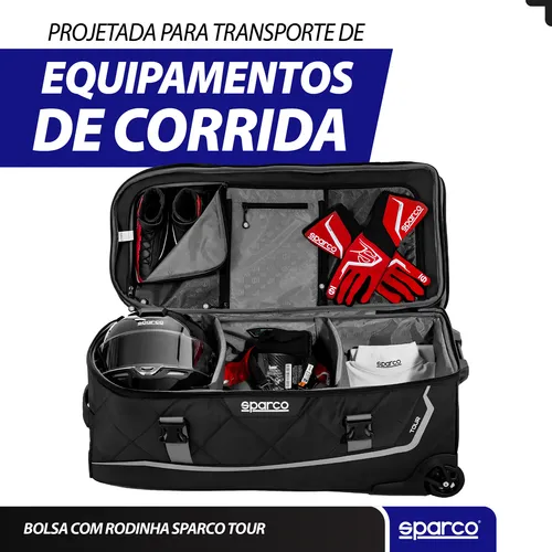 Mala Bolsa Viagem Grande 127 Litros Sparco Tour Com Rodinha