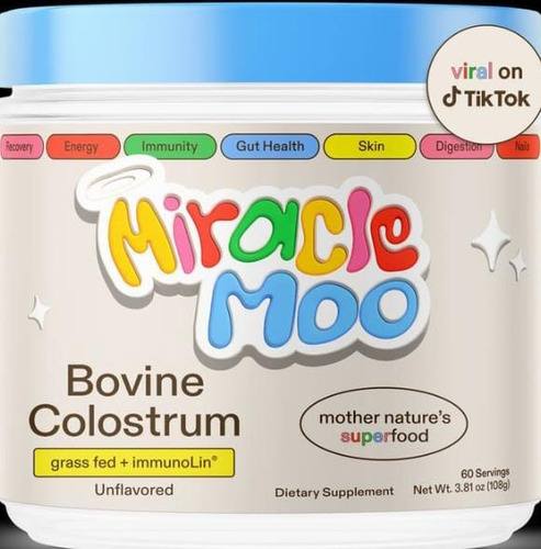 Miracle Moo | Calostro Bovino | Bovine Colostrum | 60 Días