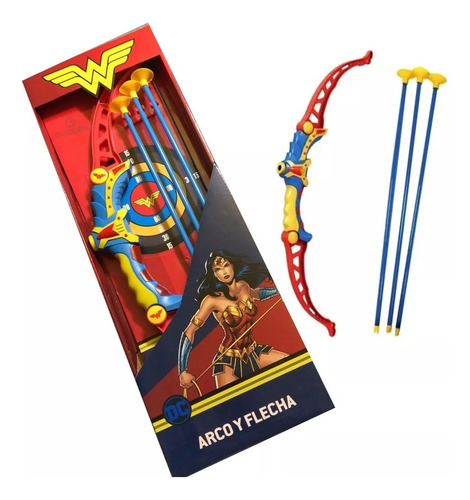 Arco Y 3 Flechas 53cm Batman Superman Mujer Maravilla  Caja