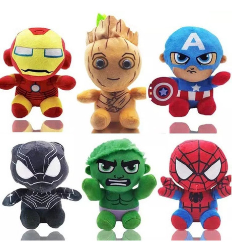 6pcs Marvel Avengers Hero Muñeco Peluche Juguete Para Niños