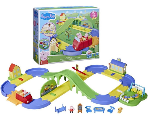 Peppa Pig Pista All Around Town Set Con Riel Ajustable