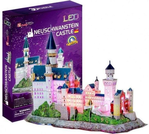 Puzzle 3d Neuschwanstein Castle Con Luces Led Cubicfun L174h