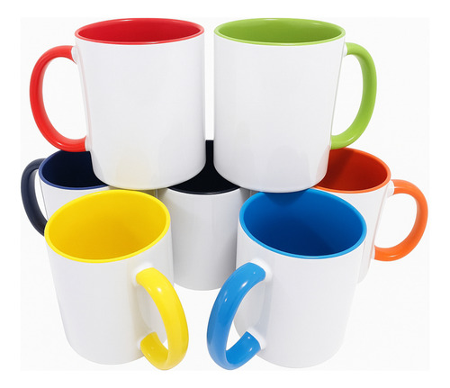 Taza Sublimable 11 Oz | Interior Color | Cerámica Importada Rosa Taza Cerámica