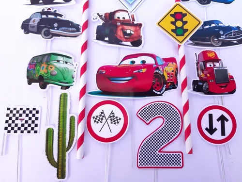 Topo De Bolo Carros Cars Disney Personalizado