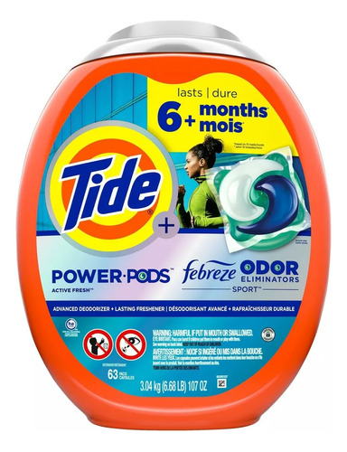 Tide Pods Detergente 3 En 1 Sport 73 Pzas.