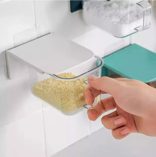 Contenedor Hermetico Cocina Para Pared Mesada + Cuchara X3 Surtidos