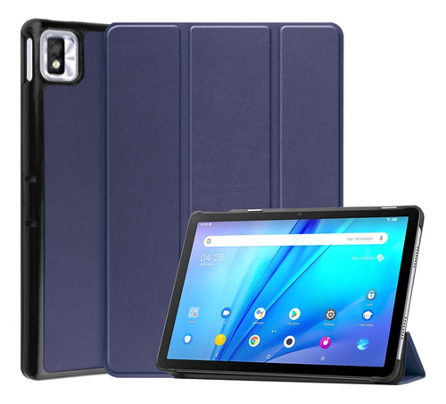 Funda Triple Plegable Azul Oscuro Para Tcl Tab 10s [u]