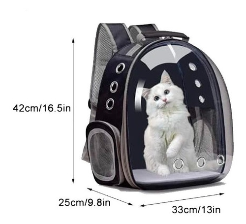 Imagen 2 de 10 de Mochila Bolso De Transporte Capsula Burbuja Gatos & Perros