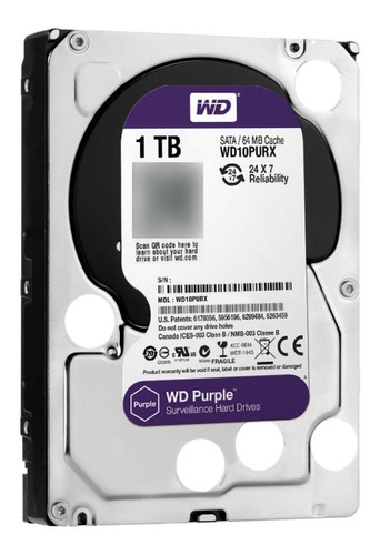 Hdd 3.5  1tb Western Digital Purple Sata3 Intellipower Rpm