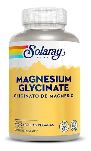Solaray Glicinato De Magnesio 350mg 120 Capsulas Sabor Sin Sabor