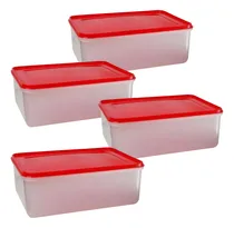 Comprar Set 4 Recipientes Tapa Rectangular Apto Microonda Freezer 6l