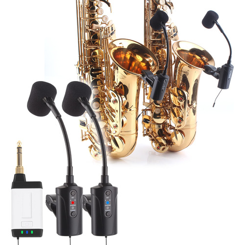 Mamkoe Microfono Doble Para Saxofon Q2 St-5 Inalambrico Uhf