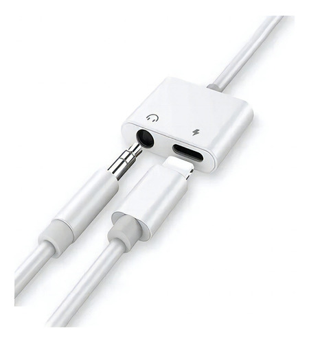 Adaptador Audífonos Lightning Y 3.5 Mm Audio Color Blanco
