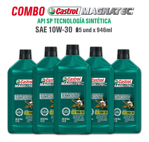 Aceite Castrol Magnatec 10w30 Combo Semi 5qts / 4.73 Lts