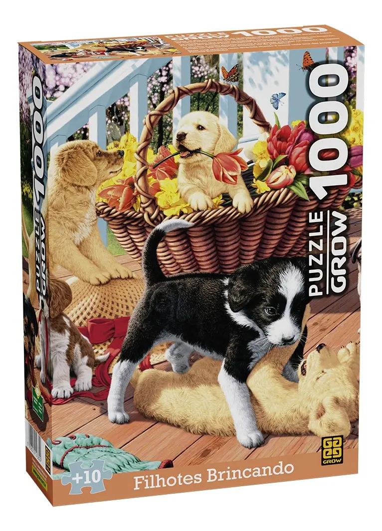Quebra Cabeça 1000 Peças Filhotes Brincando Grow