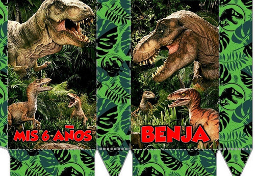 10 Bolsitas Golosineras Con Cordon Jurassic Park Word Dino