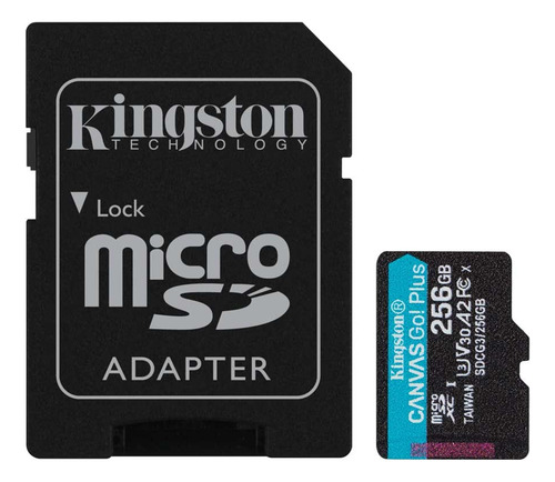 Tarjeta Microsdxc Kingston Canvas Go Plus 256gb + Adaptador